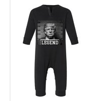 Trump 2024 Mugshot President Legend Infant Fleece One Piece