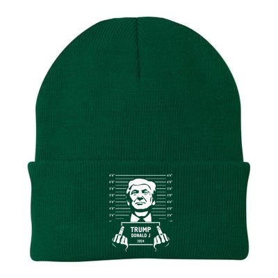 Trump 2024 Mugshot Style Poster Knit Cap Winter Beanie