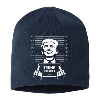 Trump 2024 Mugshot Style Poster Sustainable Beanie