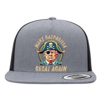 Trump 2024 Make Gasparilla Great Again Flat Bill Trucker Hat