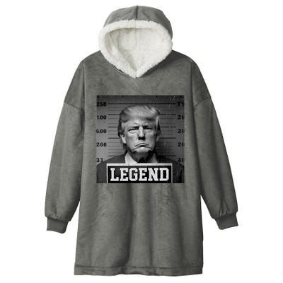 Trump 2024 Mugshot President Legend Hooded Wearable Blanket