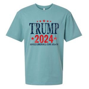 Trump 2024 Make Liberals Cry Again Us President Election Sueded Cloud Jersey T-Shirt