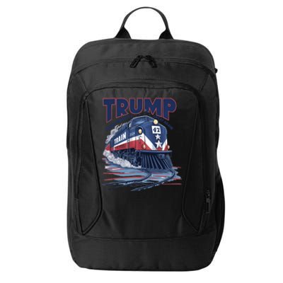 Trump 2024 Make America Great Again Train Graphic City Backpack