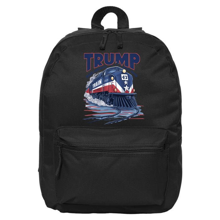 Trump 2024 Make America Great Again Train Graphic 16 in Basic Backpack