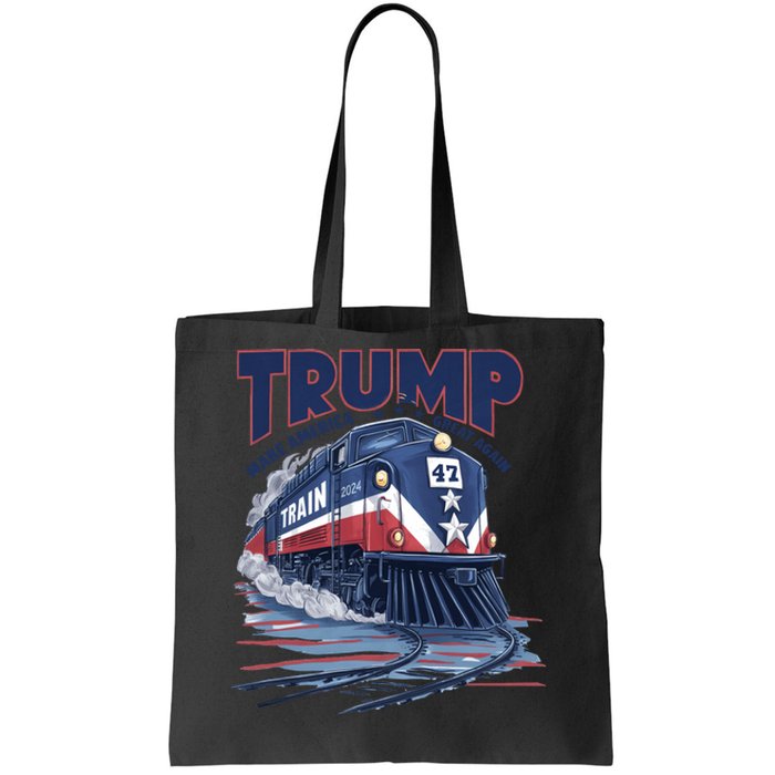 Trump 2024 Make America Great Again Train Graphic Tote Bag