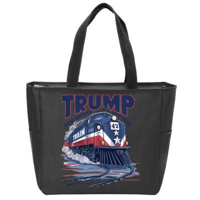 Trump 2024 Make America Great Again Train Graphic Zip Tote Bag