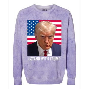 Trump 2024 Mugshot I Stand With Trump Pro Trump Colorblast Crewneck Sweatshirt