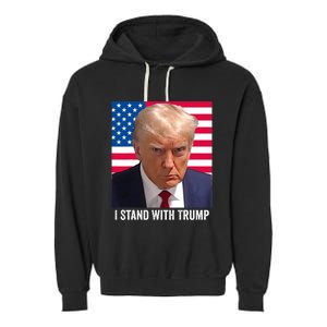 Trump 2024 Mugshot I Stand With Trump Pro Trump Garment-Dyed Fleece Hoodie