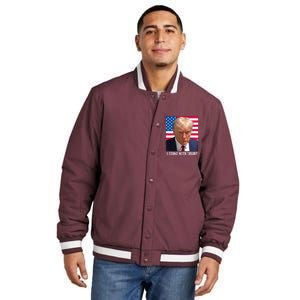 Trump 2024 Mugshot I Stand With Trump Pro Trump Insulated Varsity Jacket