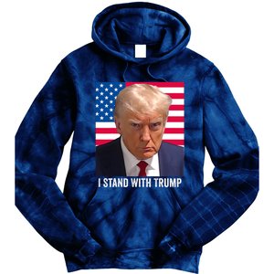 Trump 2024 Mugshot I Stand With Trump Pro Trump Tie Dye Hoodie