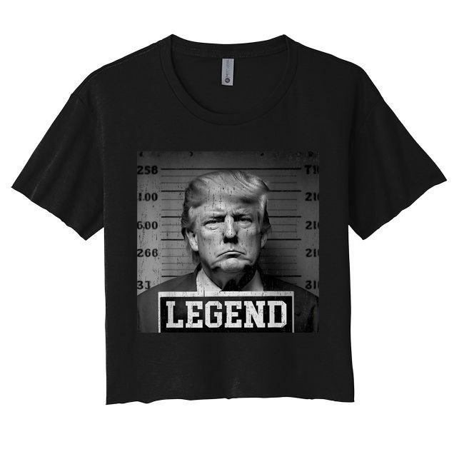Trump 2024 Mugshot President Legend Women's Crop Top Tee