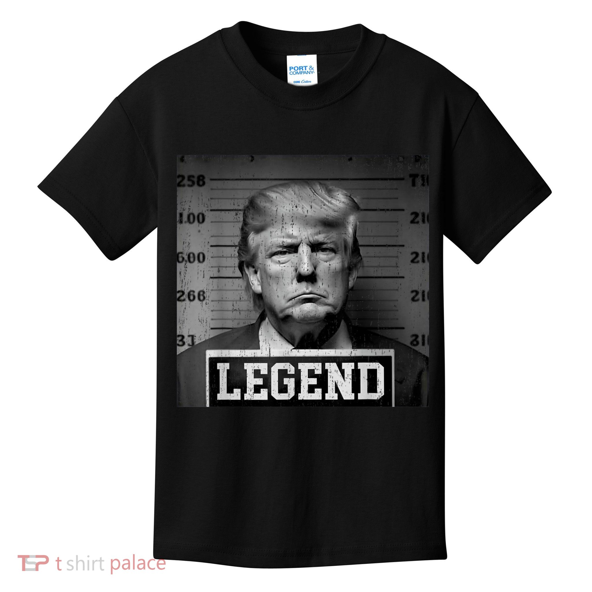 Trump 2024 Mugshot President Legend Kids T-Shirt