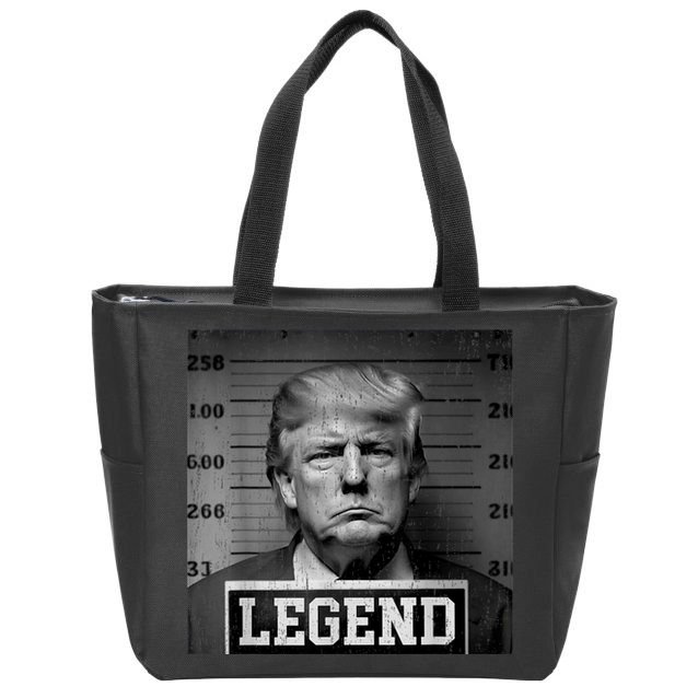 Trump 2024 Mugshot President Legend Zip Tote Bag