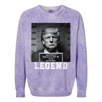 Trump 2024 Mugshot President Legend Colorblast Crewneck Sweatshirt