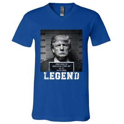 Trump 2024 Mugshot President Legend V-Neck T-Shirt