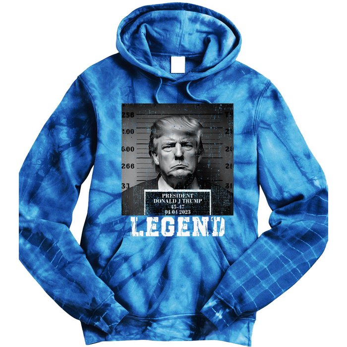 Trump 2024 Mugshot President Legend Tie Dye Hoodie