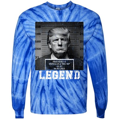 Trump 2024 Mugshot President Legend Tie-Dye Long Sleeve Shirt