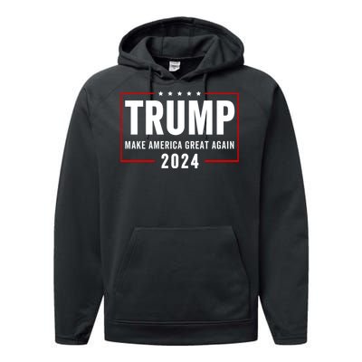 Trump 2024 Make America Great Again Performance Fleece Hoodie