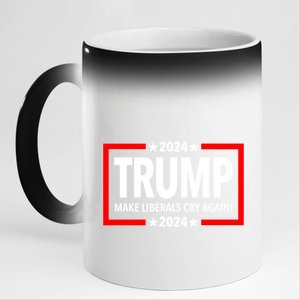 Trump 2024 Make Liberals Cry Again Gift 11oz Black Color Changing Mug