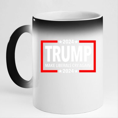 Trump 2024 Make Liberals Cry Again Gift 11oz Black Color Changing Mug