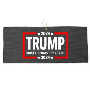 Trump 2024 Make Liberals Cry Again Gift Large Microfiber Waffle Golf Towel