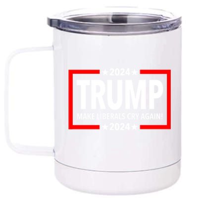 Trump 2024 Make Liberals Cry Again Gift 12 oz Stainless Steel Tumbler Cup