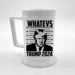 Trump 2024 Mugshot President Whatevs  Trump 2024 Beer Stein