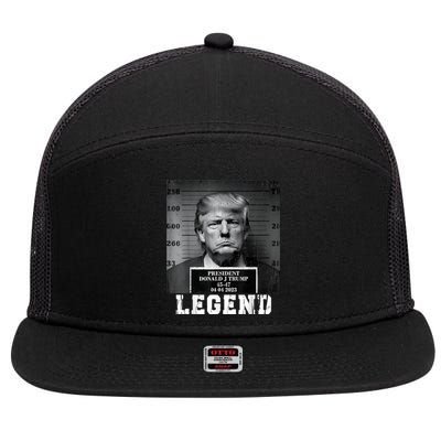 Trump 2024 Mugshot President Legend 7 Panel Mesh Trucker Snapback Hat