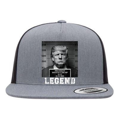 Trump 2024 Mugshot President Legend Flat Bill Trucker Hat