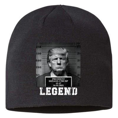 Trump 2024 Mugshot President Legend Sustainable Beanie