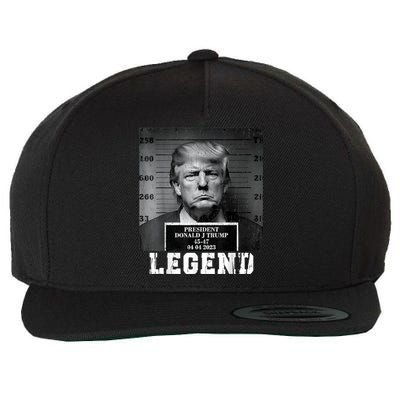 Trump 2024 Mugshot President Legend Wool Snapback Cap