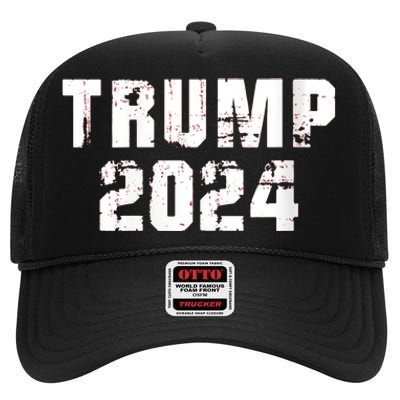 Trump 2024 Mugshot President Legend High Crown Mesh Back Trucker Hat