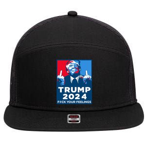 Donald Trump, Fuck Your Feelings 7 Panel Mesh Trucker Snapback Hat