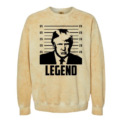 Trump 2024 Mugshot President Legend Pro Trump Colorblast Crewneck Sweatshirt