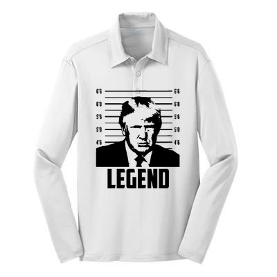 Trump 2024 Mugshot President Legend Pro Trump Silk Touch Performance Long Sleeve Polo