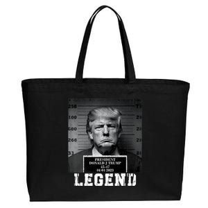 Trump 2024 Mugshot President Legend Cotton Canvas Jumbo Tote