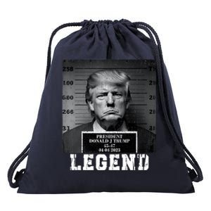 Trump 2024 Mugshot President Legend Drawstring Bag