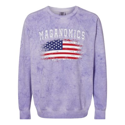 Trump 2024 Maganomics President Legend Colorblast Crewneck Sweatshirt