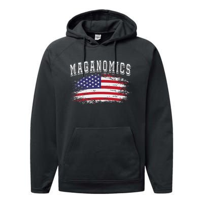 Trump 2024 Maganomics President Legend Performance Fleece Hoodie