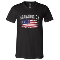 Trump 2024 Maganomics President Legend V-Neck T-Shirt