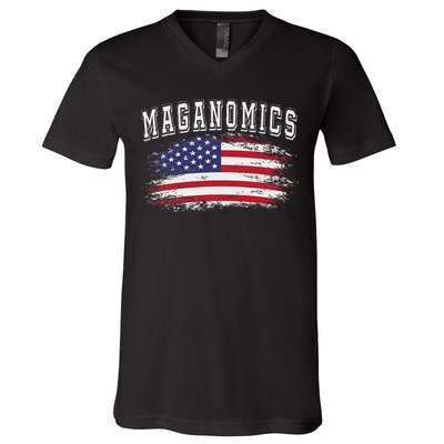 Trump 2024 Maganomics President Legend V-Neck T-Shirt