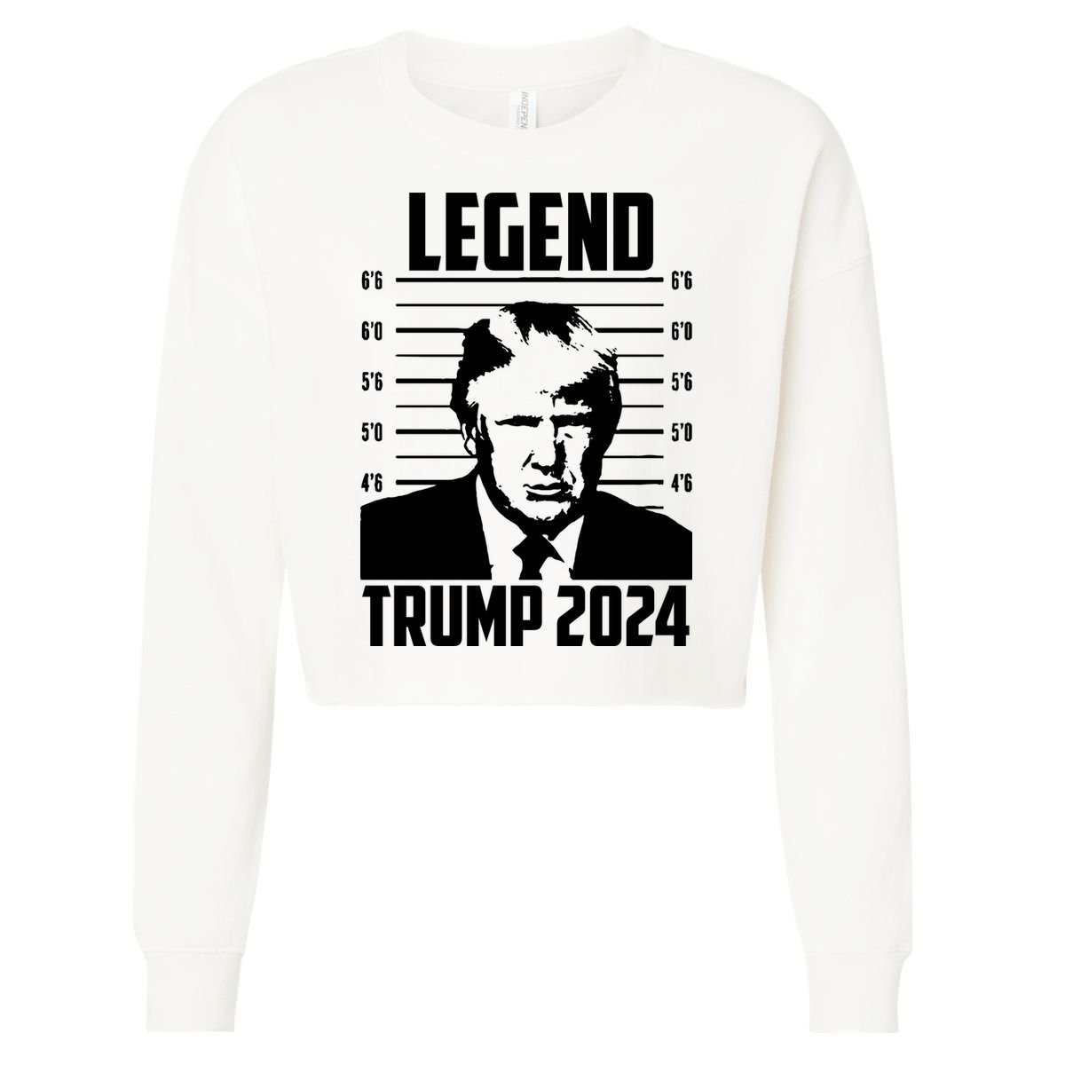 Trump 2024 Mugshot President Legend Pro Trump Cropped Pullover Crew