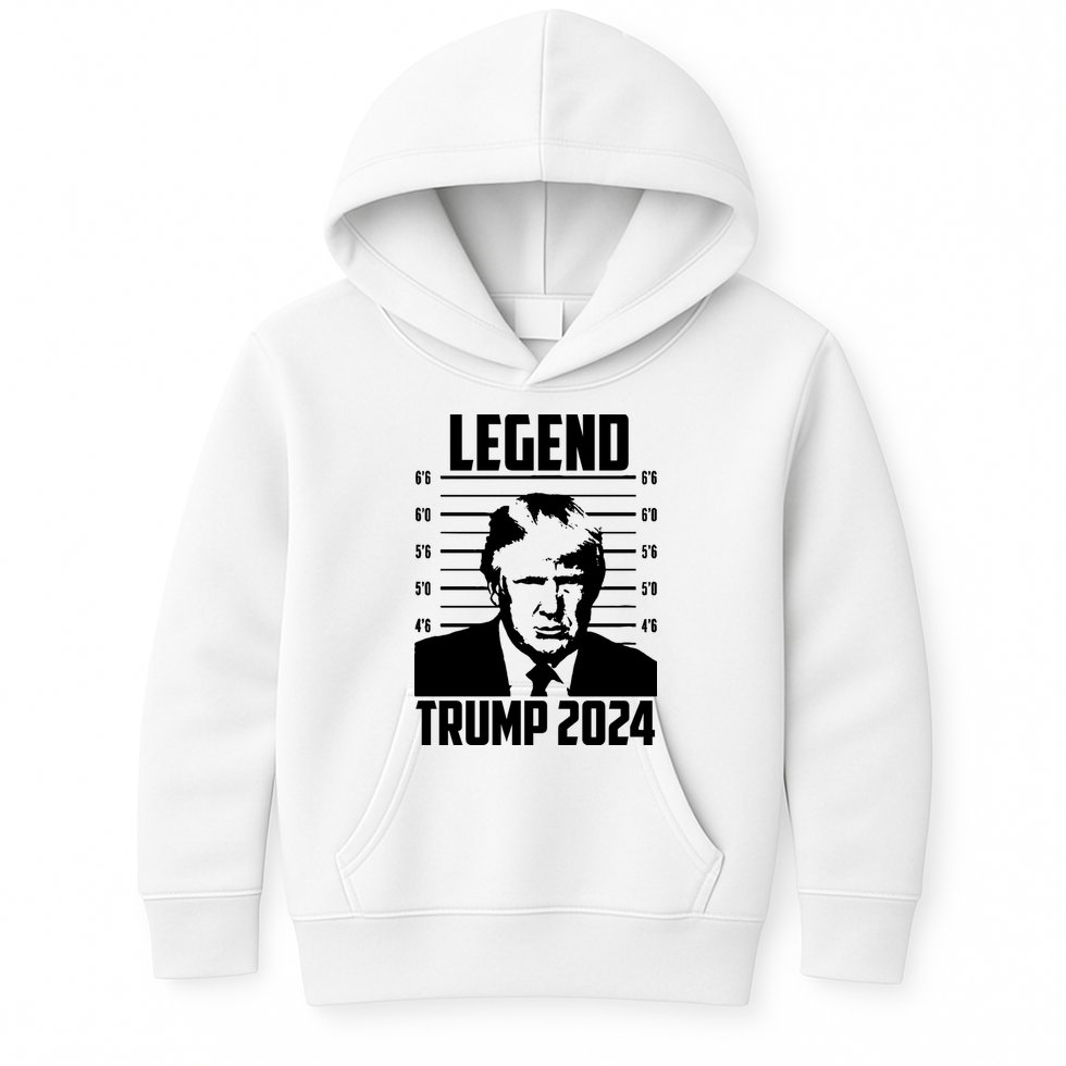 Trump 2024 Mugshot President Legend Pro Trump Kids Hoodie