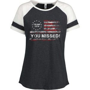 Trump 2024 Missed Me Trump President Election 2024 Enza Ladies Jersey Colorblock Tee