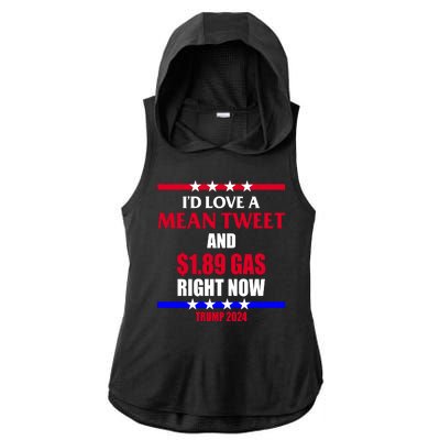 Trump 2024 Mean Tweet Low Gas Anti Biden Ladies PosiCharge Tri-Blend Wicking Draft Hoodie Tank