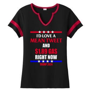 Trump 2024 Mean Tweet Low Gas Anti Biden Ladies Halftime Notch Neck Tee