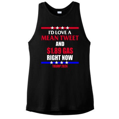 Trump 2024 Mean Tweet Low Gas Anti Biden Ladies PosiCharge Tri-Blend Wicking Tank