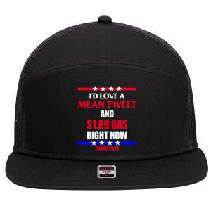 Trump 2024 Mean Tweet Low Gas Anti Biden 7 Panel Mesh Trucker Snapback Hat