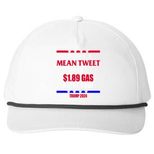 Trump 2024 Mean Tweet Low Gas Anti Biden Snapback Five-Panel Rope Hat