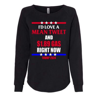 Trump 2024 Mean Tweet Low Gas Anti Biden Womens California Wash Sweatshirt